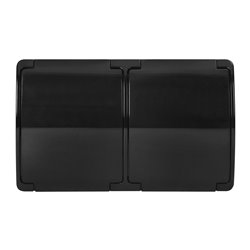 GNIAZDO PODWÓJNE 2X2P+Z AQUATIC, IP44, CZARNE ORNO GNIAZDO PODWÓJNE 2X2P+Z AQUATIC, IP44, CZARNE ORNO