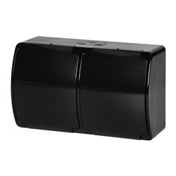 GNIAZDO PODWÓJNE 2X2P+Z AQUATIC, IP44, CZARNE ORNO GNIAZDO PODWÓJNE 2X2P+Z AQUATIC, IP44, CZARNE ORNO