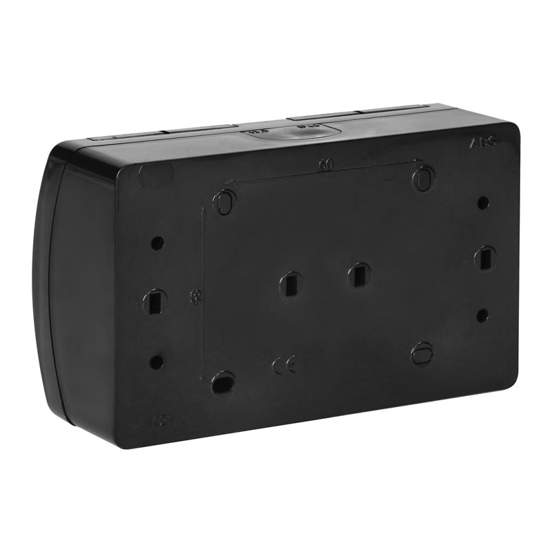 GNIAZDO PODWÓJNE 2X2P+Z AQUATIC, IP44, CZARNE ORNO GNIAZDO PODWÓJNE 2X2P+Z AQUATIC, IP44, CZARNE ORNO