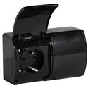GNIAZDO PODWÓJNE 2X2P+Z AQUATIC, IP44, CZARNE, 10 SZT. ORNO GNIAZDO PODWÓJNE 2X2P+Z AQUATIC, IP44, CZARNE, 10 SZT. ORNO
