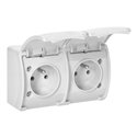 GNIAZDO PODWÓJNE 2X2P+Z AQUATIC, IP44, BIAŁE ORNO GNIAZDO PODWÓJNE 2X2P+Z AQUATIC, IP44, BIAŁE ORNO