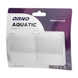 GNIAZDO PODWÓJNE 2X2P+Z AQUATIC, IP44, BIAŁE ORNO GNIAZDO PODWÓJNE 2X2P+Z AQUATIC, IP44, BIAŁE ORNO