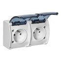 GNIAZDO PODWÓJNE 2X2P+Z AQUATIC, IP44, BIAŁE DYMIONE ORNO GNIAZDO PODWÓJNE 2X2P+Z AQUATIC, IP44, BIAŁE DYMIONE ORNO