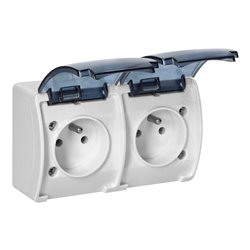 GNIAZDO PODWÓJNE 2X2P+Z AQUATIC, IP44, BIAŁE DYMIONE ORNO GNIAZDO PODWÓJNE 2X2P+Z AQUATIC, IP44, BIAŁE DYMIONE ORNO
