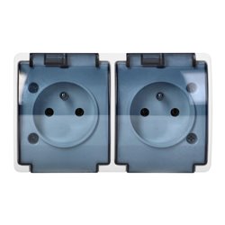 GNIAZDO PODWÓJNE 2X2P+Z AQUATIC, IP44, BIAŁE DYMIONE ORNO GNIAZDO PODWÓJNE 2X2P+Z AQUATIC, IP44, BIAŁE DYMIONE ORNO