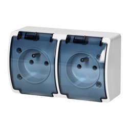 GNIAZDO PODWÓJNE 2X2P+Z AQUATIC, IP44, BIAŁE DYMIONE ORNO GNIAZDO PODWÓJNE 2X2P+Z AQUATIC, IP44, BIAŁE DYMIONE ORNO