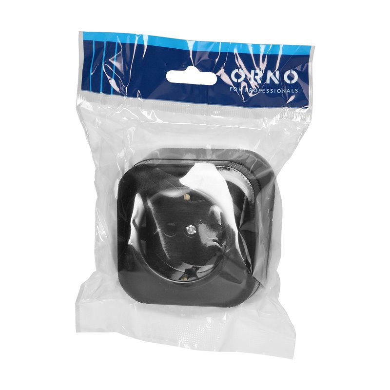 GNIAZDO POJEDYNCZE TODO 2P+Z SCHUKO IP20, CZARNY ORNO GNIAZDO POJEDYNCZE TODO 2P+Z SCHUKO IP20, CZARNY ORNO