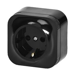 GNIAZDO POJEDYNCZE TODO 2P+Z SCHUKO IP20, CZARNY ORNO GNIAZDO POJEDYNCZE TODO 2P+Z SCHUKO IP20, CZARNY ORNO
