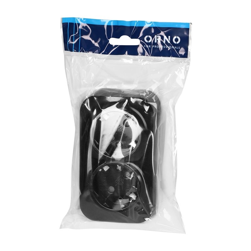 TODO GNIAZDO PODWÓJNE 2X2P+Z, 16A/230VAC, IP20,SCHUKO,CZARNE ORNO TODO GNIAZDO PODWÓJNE 2X2P+Z, 16A/230VAC, IP20,SCHUKO,CZARNE ORNO