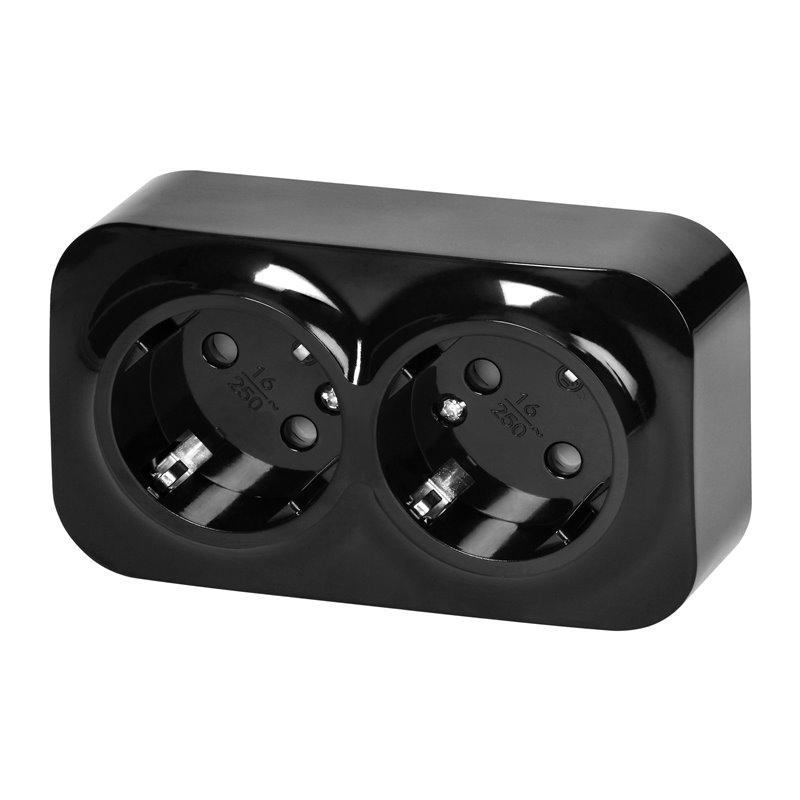 TODO GNIAZDO PODWÓJNE 2X2P+Z, 16A/230VAC, IP20,SCHUKO,CZARNE10 SZTUK ORNO TODO GNIAZDO PODWÓJNE 2X2P+Z, 16A/230VAC, IP20,SCHUKO,CZARNE10 SZTUK ORNO