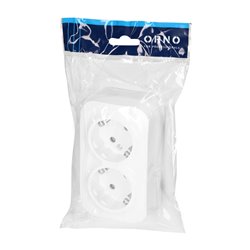 TODO GNIAZDO PODWÓJNE 2X2P+Z, 16A/230VAC, IP20,SCHUKO,BIAŁE ORNO TODO GNIAZDO PODWÓJNE 2X2P+Z, 16A/230VAC, IP20,SCHUKO,BIAŁE ORNO