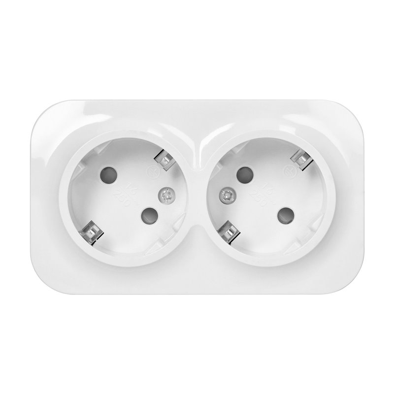 TODO GNIAZDO PODWÓJNE 2X2P+Z, 16A/230VAC, IP20,SCHUKO,BIAŁE ORNO TODO GNIAZDO PODWÓJNE 2X2P+Z, 16A/230VAC, IP20,SCHUKO,BIAŁE ORNO