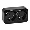 TODO GNIAZDO PODWÓJNE 2X2P+Z, 16A/230VAC, IP20, CZARNE ORNO TODO GNIAZDO PODWÓJNE 2X2P+Z, 16A/230VAC, IP20, CZARNE ORNO
