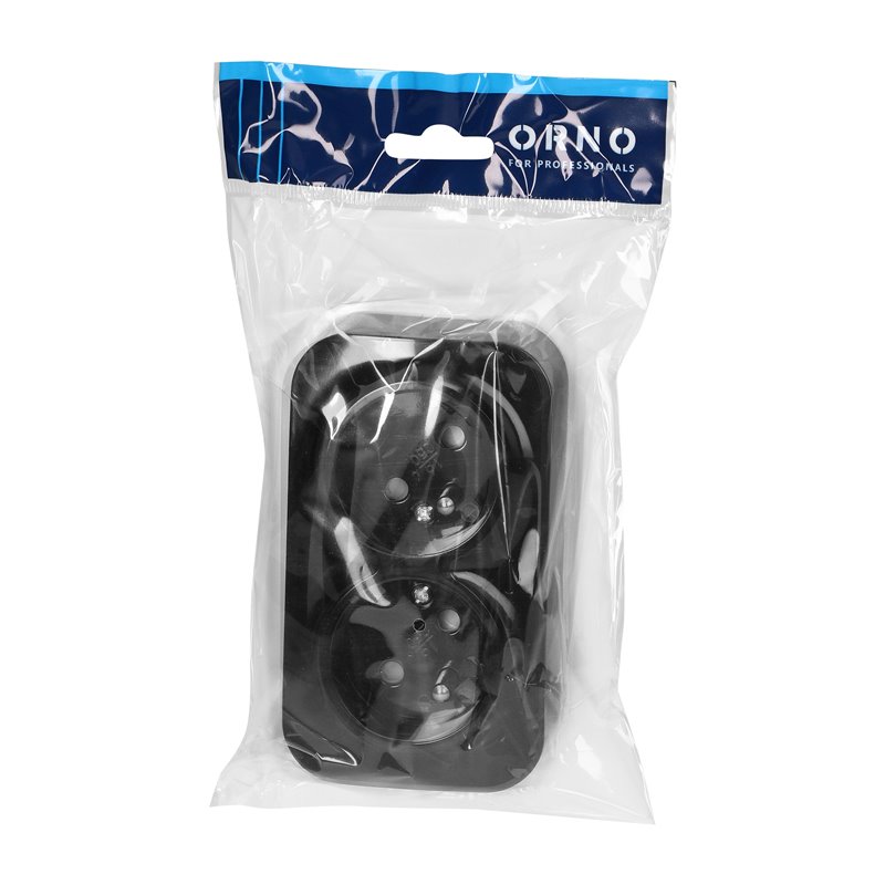 TODO GNIAZDO PODWÓJNE 2X2P+Z, 16A/230VAC, IP20, CZARNE ORNO TODO GNIAZDO PODWÓJNE 2X2P+Z, 16A/230VAC, IP20, CZARNE ORNO