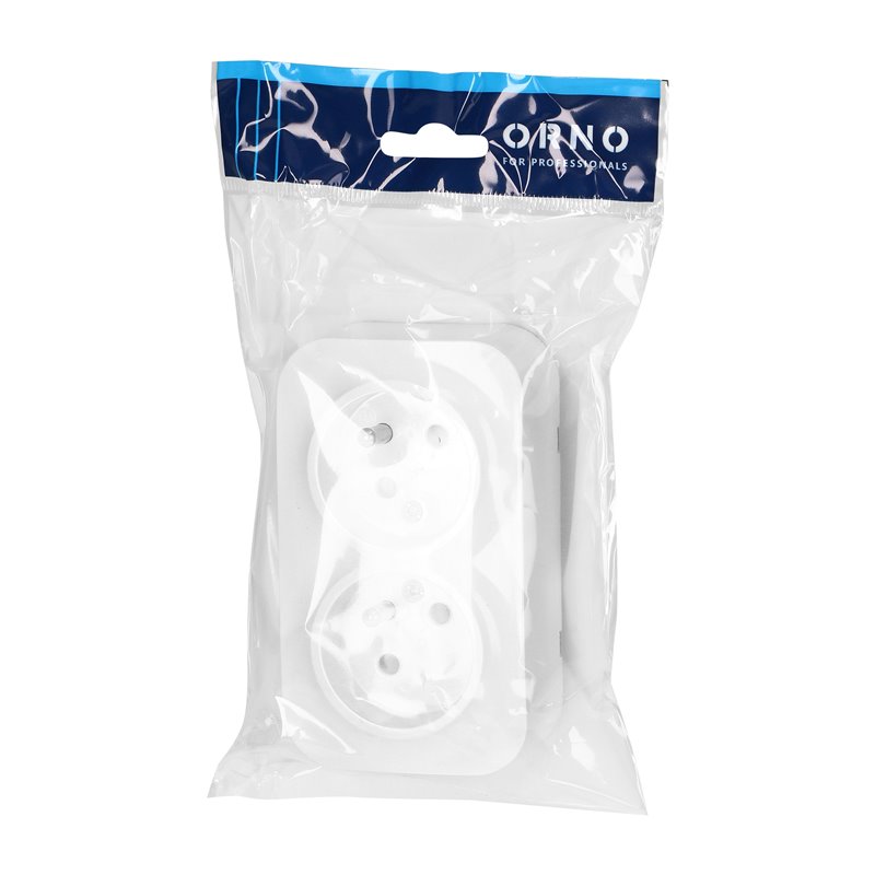 TODO GNIAZDO PODWÓJNE 2X2P+Z, 16A/230VAC, IP20, BIAŁE ORNO TODO GNIAZDO PODWÓJNE 2X2P+Z, 16A/230VAC, IP20, BIAŁE ORNO