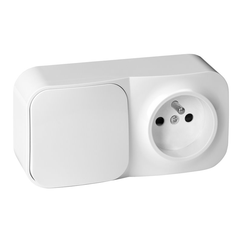 ŁĄCZNIK N/T JEDNOBIEGUNOWY + GNIAZDO POJEDYNCZE TODO, IP20, 2P+Z, BIAŁY ORNO ŁĄCZNIK N/T JEDNOBIEGUNOWY + GNIAZDO POJEDYNCZE TODO, IP20, 2P+Z, BIAŁY ORNO