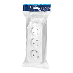 GNIAZDO POTRÓJNE TODO 2P+Z SCHUKO IP20, 16A, 230V AC, BIAŁY ORNO GNIAZDO POTRÓJNE TODO 2P+Z SCHUKO IP20, 16A, 230V AC, BIAŁY ORNO