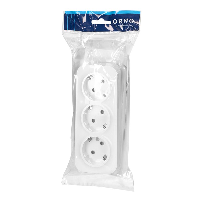 GNIAZDO POTRÓJNE TODO 2P+Z SCHUKO IP20, 16A, 230V AC, BIAŁY ORNO GNIAZDO POTRÓJNE TODO 2P+Z SCHUKO IP20, 16A, 230V AC, BIAŁY ORNO