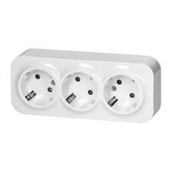 GNIAZDO POTRÓJNE TODO 2P+Z SCHUKO IP20, 16A, 230V AC, BIAŁY, 10 SZTUK ORNO GNIAZDO POTRÓJNE TODO 2P+Z SCHUKO IP20, 16A, 230V AC, BIAŁY, 10 SZTUK ORNO