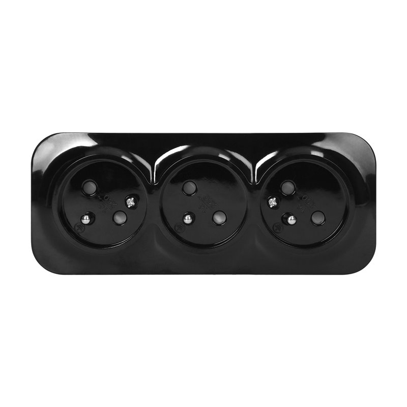 GNIAZDO POTRÓJNE TODO 2P+Z IP20, 16A, 230V AC, CZARNY, 10 SZTUK ORNO GNIAZDO POTRÓJNE TODO 2P+Z IP20, 16A, 230V AC, CZARNY, 10 SZTUK ORNO