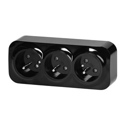 GNIAZDO POTRÓJNE TODO 2P+Z IP20, 16A, 230V AC, CZARNY, 10 SZTUK ORNO GNIAZDO POTRÓJNE TODO 2P+Z IP20, 16A, 230V AC, CZARNY, 10 SZTUK ORNO