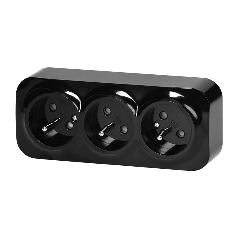 GNIAZDO POTRÓJNE TODO 2P+Z IP20, 16A, 230V AC, CZARNY, 10 SZTUK ORNO GNIAZDO POTRÓJNE TODO 2P+Z IP20, 16A, 230V AC, CZARNY, 10 SZTUK ORNO