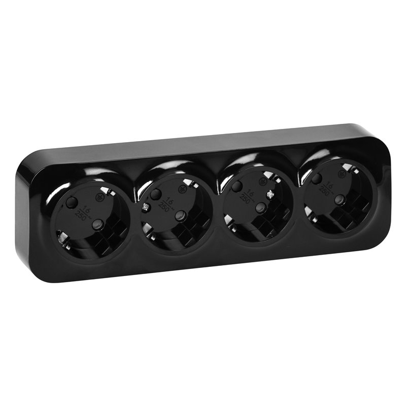 GNIAZDO POCZWÓRNE TODO 2P+Z SCHUKO IP20, 16A, 230V AC, CZARNY ORNO GNIAZDO POCZWÓRNE TODO 2P+Z SCHUKO IP20, 16A, 230V AC, CZARNY ORNO
