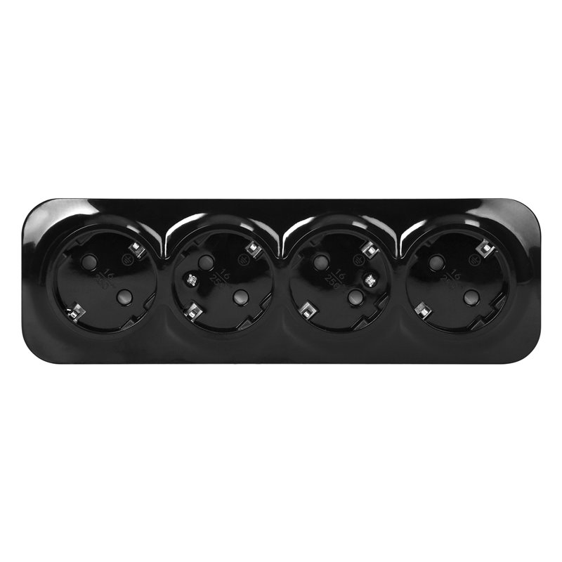 GNIAZDO POCZWÓRNE TODO 2P+Z SCHUKO IP20, 16A, 230V AC, CZARNY ORNO GNIAZDO POCZWÓRNE TODO 2P+Z SCHUKO IP20, 16A, 230V AC, CZARNY ORNO
