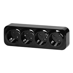 GNIAZDO POCZWÓRNE TODO 2P+Z SCHUKO IP20, 16A, 230V AC, CZARNY ORNO GNIAZDO POCZWÓRNE TODO 2P+Z SCHUKO IP20, 16A, 230V AC, CZARNY ORNO