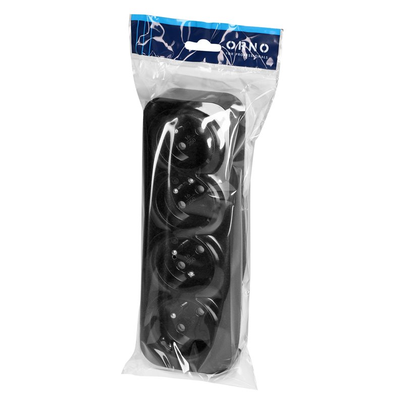 GNIAZDO POCZWÓRNE TODO 2P+Z IP20, 16A, 230V AC, CZARNY ORNO GNIAZDO POCZWÓRNE TODO 2P+Z IP20, 16A, 230V AC, CZARNY ORNO