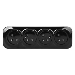 GNIAZDO POCZWÓRNE TODO 2P+Z IP20, 16A, 230V AC, CZARNY ORNO GNIAZDO POCZWÓRNE TODO 2P+Z IP20, 16A, 230V AC, CZARNY ORNO