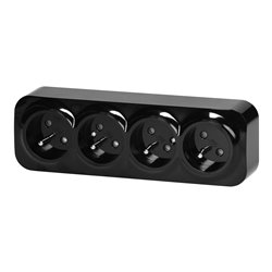 GNIAZDO POCZWÓRNE TODO 2P+Z IP20, 16A, 230V AC, CZARNY, 8 SZTUK ORNO GNIAZDO POCZWÓRNE TODO 2P+Z IP20, 16A, 230V AC, CZARNY, 8 SZTUK ORNO