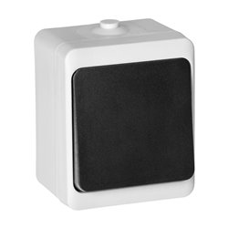 ŁĄCZNIK JEDNOBIEGUNOWY AQUATIC MINI IP54 BIAŁO-CZARNY ORNO ŁĄCZNIK JEDNOBIEGUNOWY AQUATIC MINI IP54 BIAŁO-CZARNY ORNO