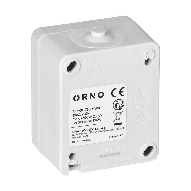 ŁĄCZNIK JEDNOBIEGUNOWY AQUATIC MINI IP54 BIAŁO-CZARNY ORNO ŁĄCZNIK JEDNOBIEGUNOWY AQUATIC MINI IP54 BIAŁO-CZARNY ORNO
