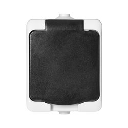GNIAZDO POJEDYŃCZE 2P+Z SCHUKO AQUATIC MINI IP 54 BIAŁO-CZARNE ORNO GNIAZDO POJEDYŃCZE 2P+Z SCHUKO AQUATIC MINI IP 54 BIAŁO-CZARNE ORNO