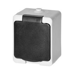 GNIAZDO POJEDYŃCZE 2P+Z SCHUKO AQUATIC MINI IP 54 BIAŁO-CZARNE ORNO GNIAZDO POJEDYŃCZE 2P+Z SCHUKO AQUATIC MINI IP 54 BIAŁO-CZARNE ORNO