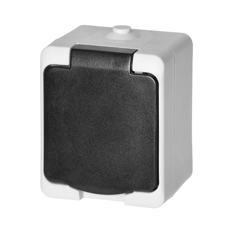 GNIAZDO POJEDYŃCZE 2P+Z SCHUKO AQUATIC MINI IP 54 BIAŁO-CZARNE ORNO GNIAZDO POJEDYŃCZE 2P+Z SCHUKO AQUATIC MINI IP 54 BIAŁO-CZARNE ORNO