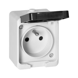 GNIAZDO POJEDYŃCZE 2P+Z AQUATIC MINI IP 54 BIAŁO-CZARNE ORNO GNIAZDO POJEDYŃCZE 2P+Z AQUATIC MINI IP 54 BIAŁO-CZARNE ORNO