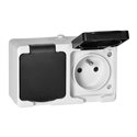 GNIAZDO PODWÓJNE 2X2P+Z AQUATIC MINI IP 54 BIAŁO-CZARNE ORNO GNIAZDO PODWÓJNE 2X2P+Z AQUATIC MINI IP 54 BIAŁO-CZARNE ORNO