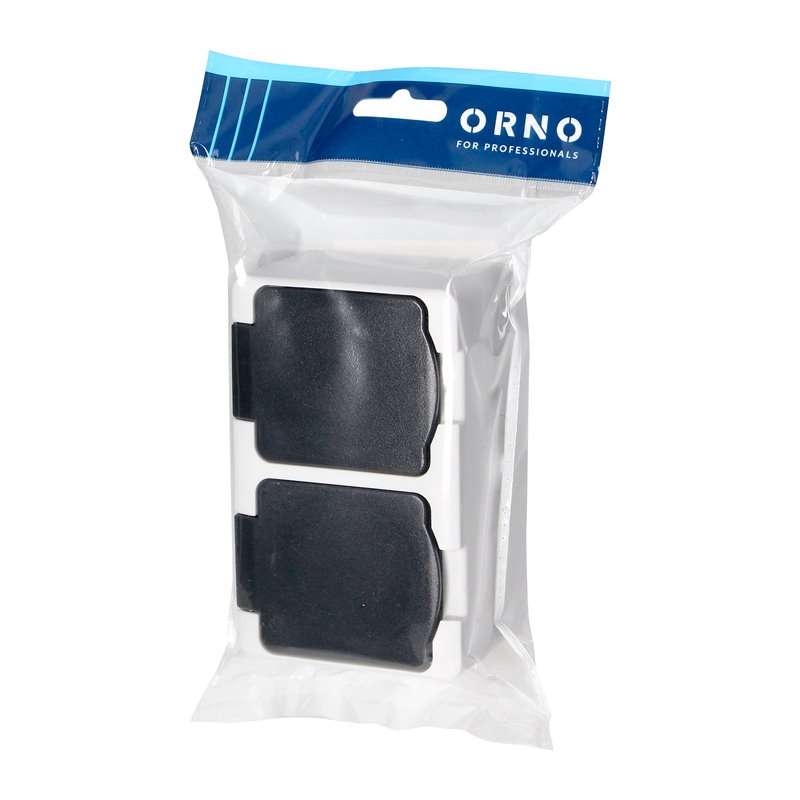 GNIAZDO PODWÓJNE 2X2P+Z AQUATIC MINI IP 54 BIAŁO-CZARNE ORNO GNIAZDO PODWÓJNE 2X2P+Z AQUATIC MINI IP 54 BIAŁO-CZARNE ORNO