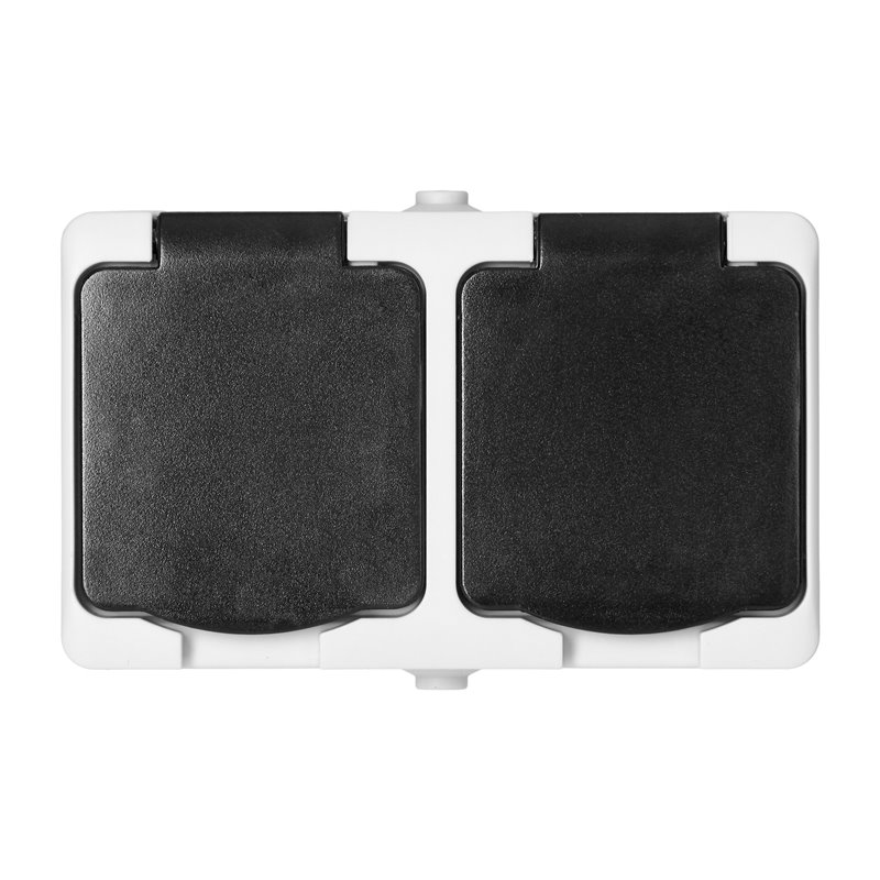 GNIAZDO PODWÓJNE 2X2P+Z AQUATIC MINI IP 54 BIAŁO-CZARNE ORNO GNIAZDO PODWÓJNE 2X2P+Z AQUATIC MINI IP 54 BIAŁO-CZARNE ORNO