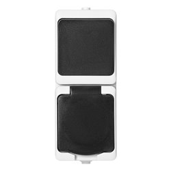 ŁĄCZNIK JEDNOBIEGUNOWY + GNIAZDO 2P+Z AQUATIC MINI IP 54 BIAŁO-CZARNE ORNO ŁĄCZNIK JEDNOBIEGUNOWY + GNIAZDO 2P+Z AQUATIC MINI IP 54 BIAŁO-CZARNE ORNO