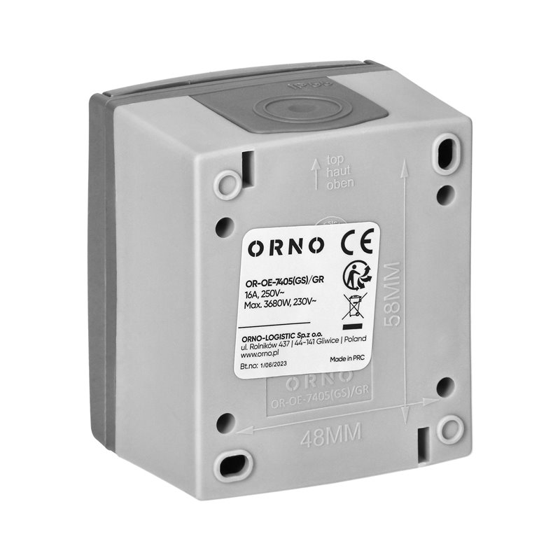 GNIAZDO POJEDYŃCZE 2P+Z SCHUKO AQUATIC PRO IP 55 SZARO-GRAFITOWE ORNO GNIAZDO POJEDYŃCZE 2P+Z SCHUKO AQUATIC PRO IP 55 SZARO-GRAFITOWE ORNO