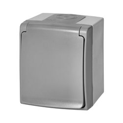 GNIAZDO POJEDYŃCZE 2P+Z AQUATIC PRO IP 55 SZARO-GRAFITOWE ORNO GNIAZDO POJEDYŃCZE 2P+Z AQUATIC PRO IP 55 SZARO-GRAFITOWE ORNO