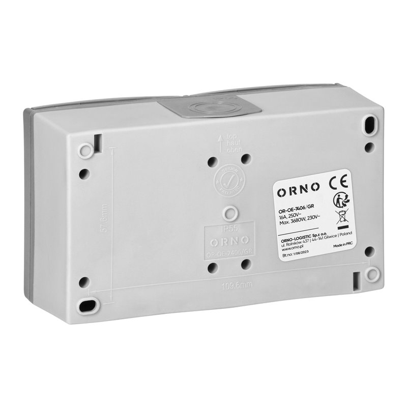 GNIAZDO PODWÓJNE 2X2P+Z AQUATIC PRO IP 55 SZARO-GRAFITOWE ORNO GNIAZDO PODWÓJNE 2X2P+Z AQUATIC PRO IP 55 SZARO-GRAFITOWE ORNO