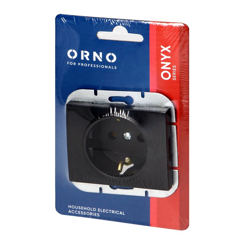 GNIAZDO POJEDYNCZE P/T 2P+Z SCHUKO ONYX, 16A, 250V, PT-17O, CZARNY ORNO GNIAZDO POJEDYNCZE P/T 2P+Z SCHUKO ONYX, 16A, 250V, PT-17O, CZARNY ORNO