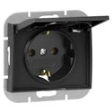 GNIAZDO POJEDYNCZE P/T 2P+Z SCHUKO BRYZGOSZCZELNE Z KLAPKĄ ONYX, 16A, 250V, PT-17OH, CZARNY ORNO GNIAZDO POJEDYNCZE P/T 2P+Z SCHUKO BRYZGOSZCZELNE Z KLAPKĄ ONYX, 16A, 250V, PT-17OH, CZARNY ORNO
