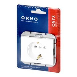 GNIAZDO POJEDYNCZE P/T 2P+Z SCHUKO ONYX, 16A, 250V, PT-17O, BIAŁY ORNO GNIAZDO POJEDYNCZE P/T 2P+Z SCHUKO ONYX, 16A, 250V, PT-17O, BIAŁY ORNO