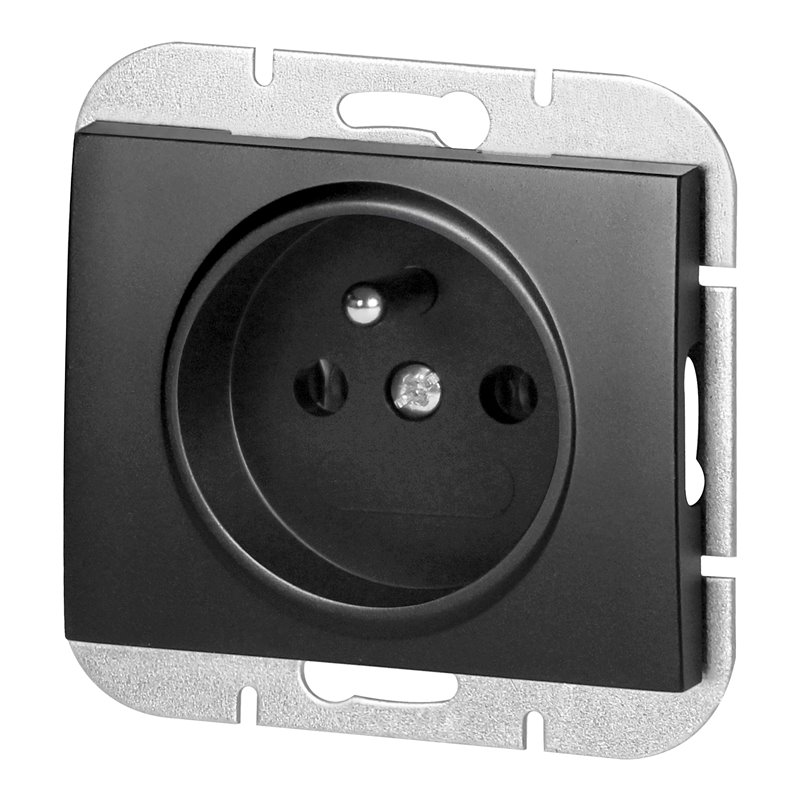 GNIAZDO POJEDYNCZE P/T 2P+Z ONYX, 16A, 250V, PT-16O, CZARNY ORNO
