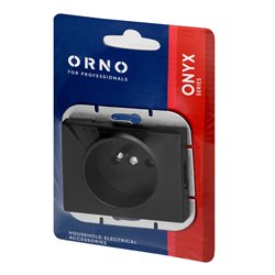 GNIAZDO POJEDYNCZE P/T 2P+Z ONYX, 16A, 250V, PT-16O, CZARNY ORNO GNIAZDO POJEDYNCZE P/T 2P+Z ONYX, 16A, 250V, PT-16O, CZARNY ORNO